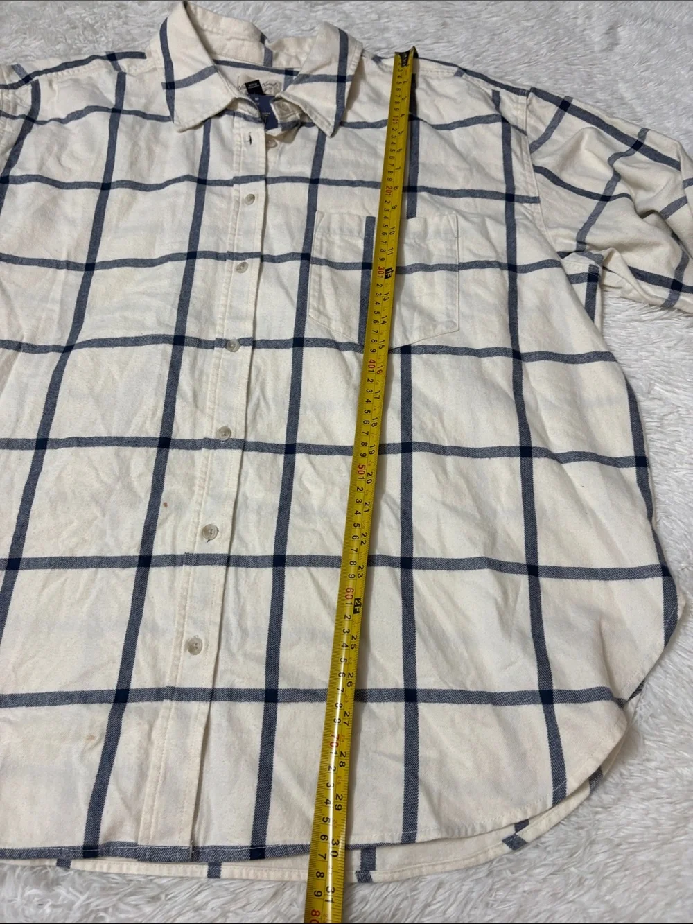 NWT Universal Thread Off White And Navy Blue Oversized Fit Button Down Shirt XXL